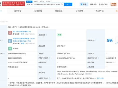 福建厦门社保科创基金登记成立 出资额200亿