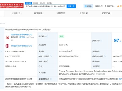 中银国际投资等在陕西成立科技创新协同发展基金 出资额10亿