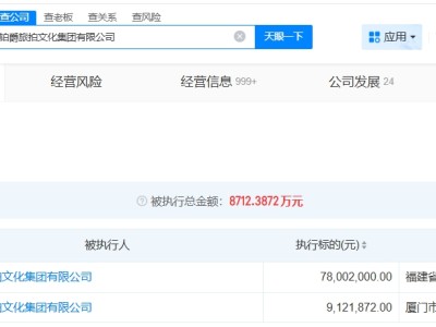 铂爵旅拍及董事长等被执行7800万