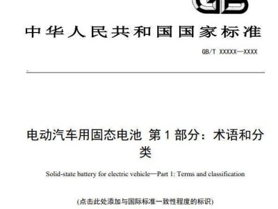 固态电池首个国标征求意见 分类细化判定更严 助力产业迈向新高度