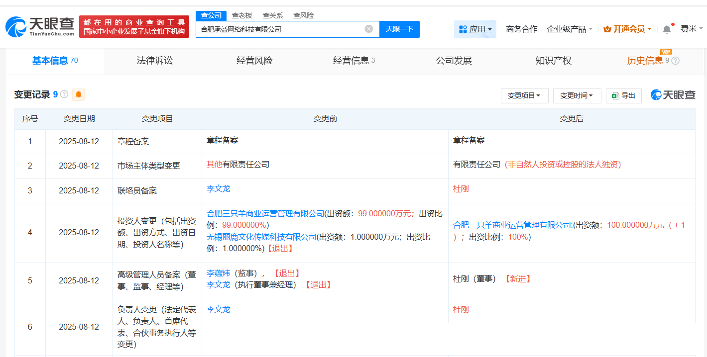 网红嘴哥退出三只羊旗下公司