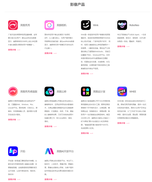 美图AI产品线