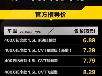 第4代吉利帝豪400万纪念款新增星耀版，价格降5000元配置有调整