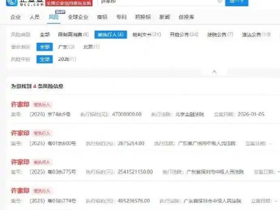 许家印再陷风波：新增4700万被执行信息，被执行总金额超30亿