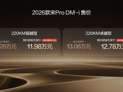 2026款宋Pro DM-i 220km版来袭！续航长油耗低，家庭出行实用之选