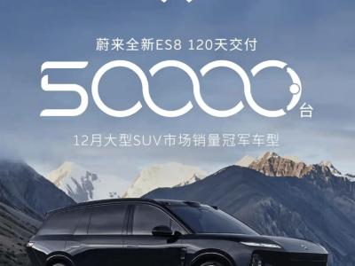 蔚来第三代ES8上市120天累计交付破50000辆 旗舰实力受认可