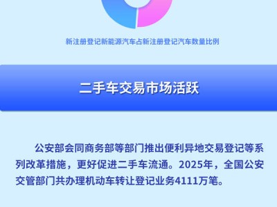 2025年机动车数据全览：保有量超4.69亿，新能源与二手车市场活力足