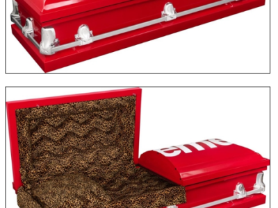 潮流品牌supreme开始卖棺材:20号钢打造、豹纹内饰