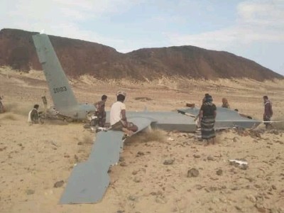 一架美国MQ-9“死神”无人机在也门南部阿比扬省被摧毁