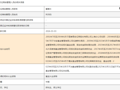 天治基金董事长变动 林洪钧代任 今年公募高管变更潮持续