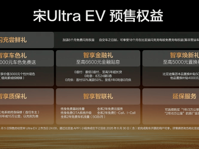 比亚迪宋Ultra EV开启预售：龙颜美学设计 续航最长710km还配高阶智驾