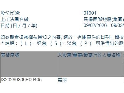 飞扬集团(01901.HK)获股东高丽增持179.4万股