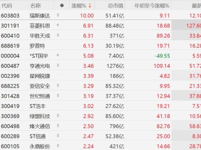 A股网络安全概念股集体走强，华胜天成涨超6%