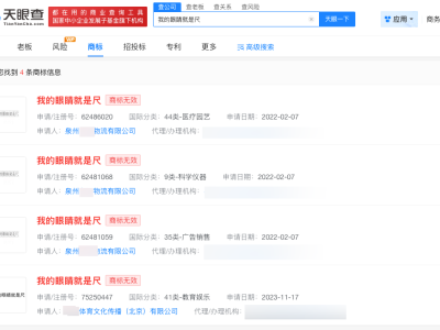 我的眼睛就是尺商标抢注被驳回