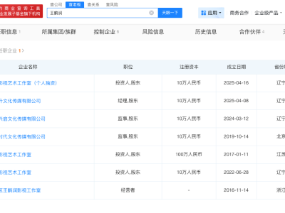 王鹤润名下公司叫花飞升