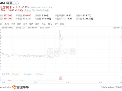 阿里巴巴美股盘前直线拉升涨2.8%