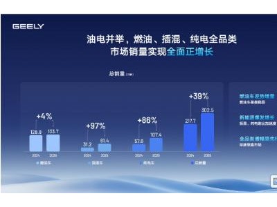 吉利汽车2025年实现高质量发展，全年营收3452亿元，核心归母净利润劲增36%！