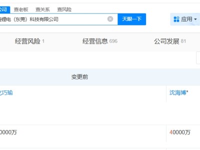 赣锋锂业旗下东莞锂电科技公司增资至4亿 增幅100%