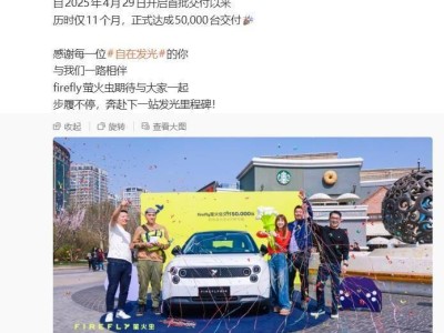 蔚来firefly萤火虫交付再创新高 11个月5万台书写新篇章