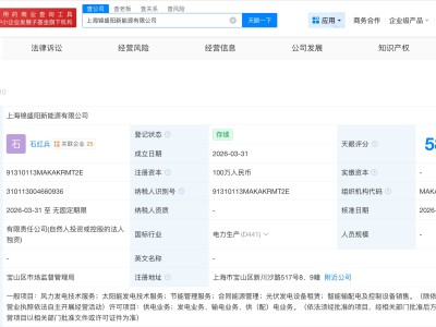 阳光电源在上海成立新能源公司 注册资本100万