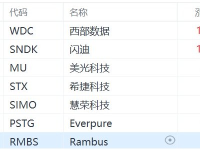 美股存储芯片概念股集体大涨