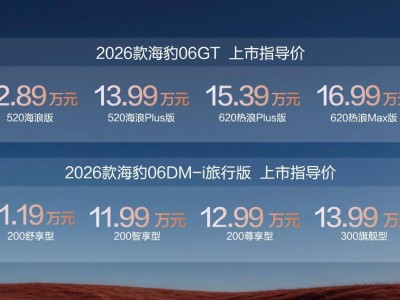 比亚迪海洋网双车齐发！2026款海豹06GT与DM-i旅行版携多项升级登场
