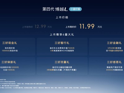 11万级燃油SUV新选择！第四代博越L小蓝灯版上市 智能驾驶再升级