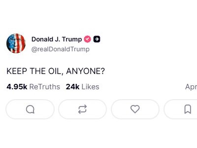 特朗普揶揄盟友：有人想要石油吗？