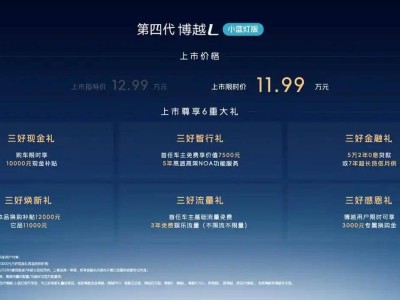 第四代博越L小蓝灯版上市，11.99万开启燃油SUV智能进阶新体验