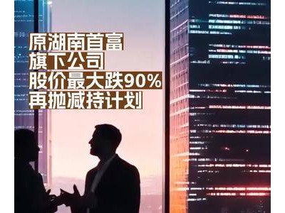 原湖南首富旗下企业股价重挫近九成，又现股东减持新动作