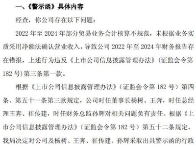 国网信通收入确认违规收警示函 现任董事长及多名前高管被“点名”