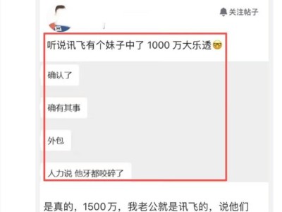 科大讯飞回应员工中千万大奖传闻：若属实真心祝贺，更重员工实际保障