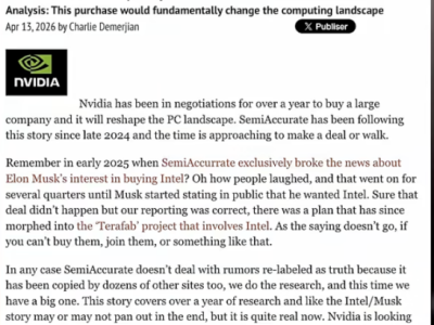 收购PC仅是传闻? 英伟达的焦虑从未结束