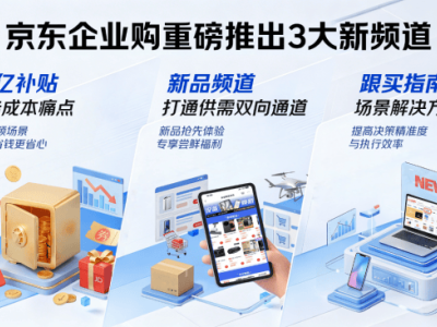 京东企业购新频道上线：百亿补贴降成本，新品跟买提效率，重塑采购生态