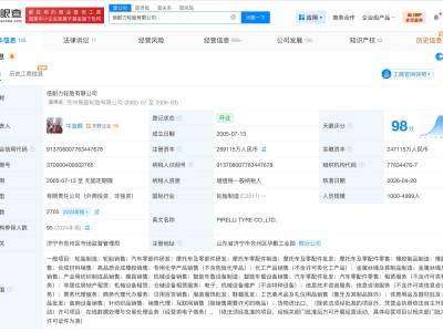 倍耐力轮胎增资至28.9亿 增幅约17%