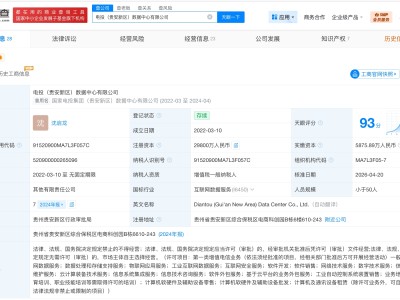 国家电投贵安数据中心公司增资至2.98亿 增幅400%
