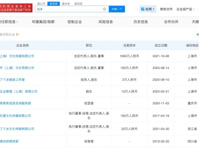 白冰名下公司涉多起诉讼
