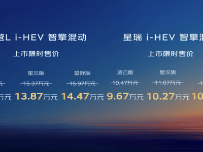 吉利中国星i-HEV智擎混动双车上市，以五大优势开启中国燃油车新纪元