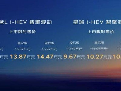 吉利中国星i-HEV智擎混动双车上市，以AI油混技术引领中国燃油车新变革